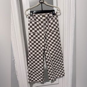 Thrill Seeker Brown and White Checkered Pants
